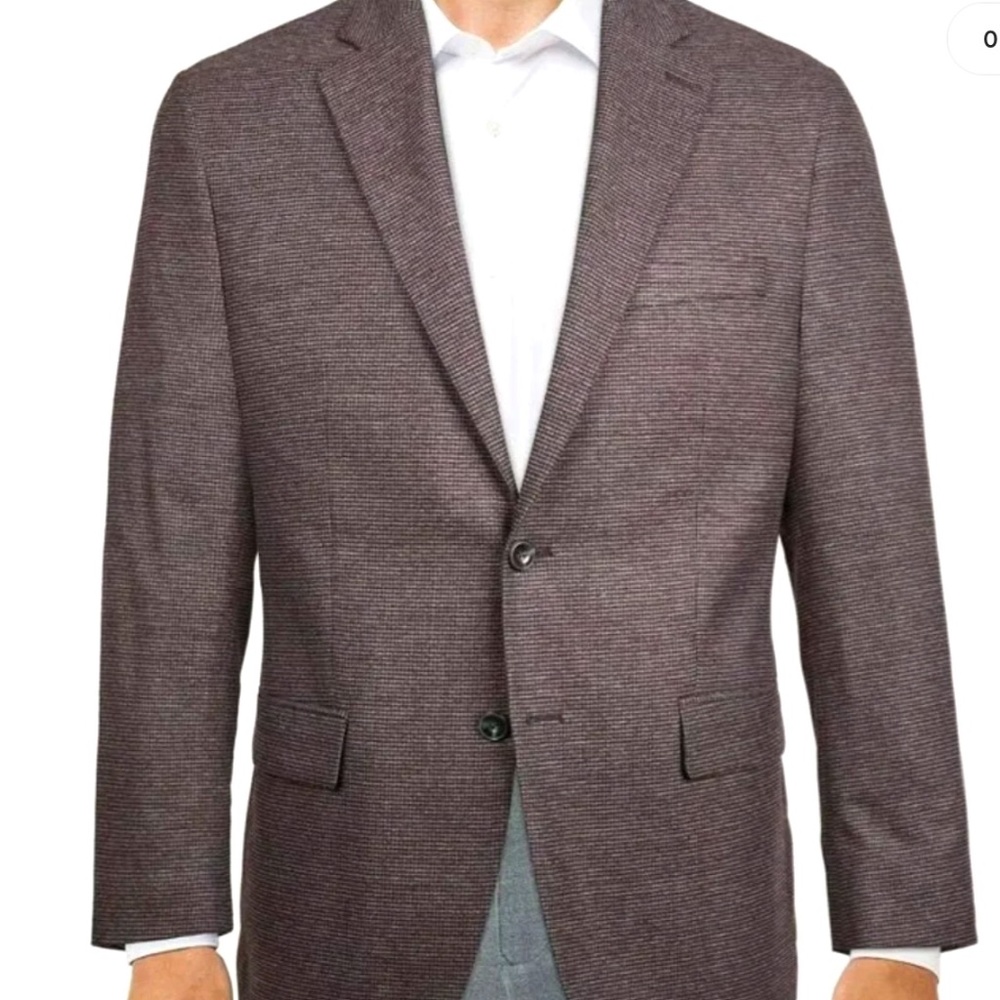 Michael Kors Kelson Men's Modern-Fit Check Patterned Blazer in Purple/Blue